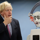 Boris Johnson in 2017 next to a robot for some fucking reason